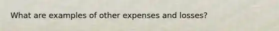 What are examples of other expenses and losses?