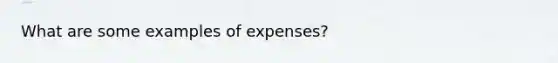 What are some examples of expenses?