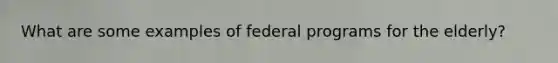 What are some examples of federal programs for the elderly?