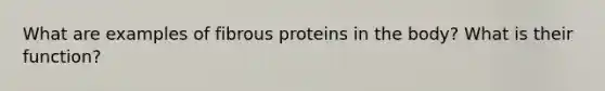 What are examples of fibrous proteins in the body? What is their function?