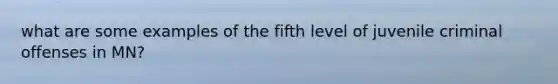 what are some examples of the fifth level of juvenile criminal offenses in MN?