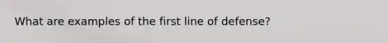 What are examples of the first line of defense?