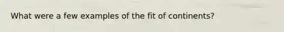 What were a few examples of the fit of continents?