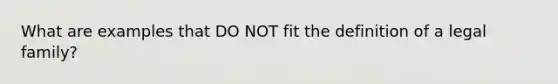 What are examples that DO NOT fit the definition of a legal family?