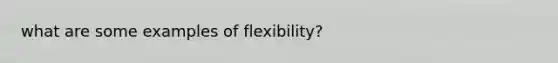 what are some examples of flexibility?