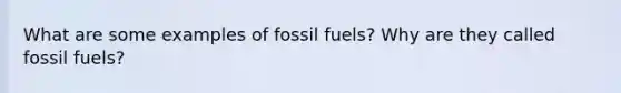 What are some examples of fossil fuels? Why are they called fossil fuels?