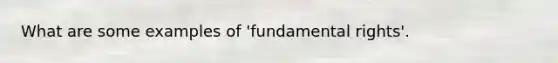 What are some examples of 'fundamental rights'.