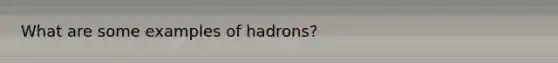 What are some examples of hadrons?