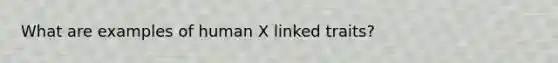 What are examples of human X linked traits?