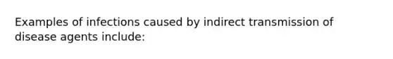 Examples of infections caused by indirect transmission of disease agents include: