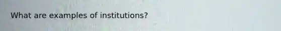 What are examples of institutions?