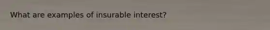 What are examples of insurable interest?