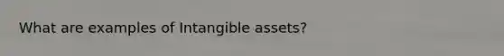 What are examples of Intangible assets?