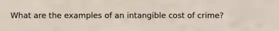 What are the examples of an intangible cost of crime?