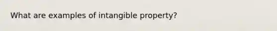 What are examples of intangible property?