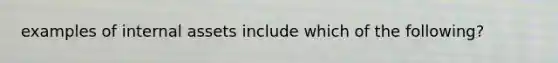 examples of internal assets include which of the following?