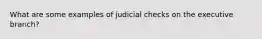 What are some examples of judicial checks on the executive branch?