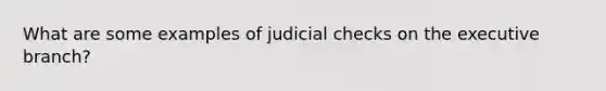 What are some examples of judicial checks on the executive branch?