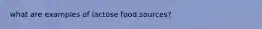 what are examples of lactose food sources?