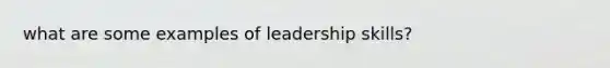 what are some examples of leadership skills?