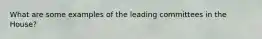 What are some examples of the leading committees in the House?