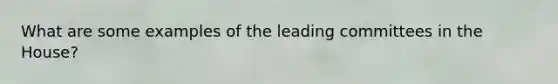 What are some examples of the leading committees in the House?