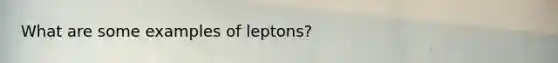 What are some examples of leptons?