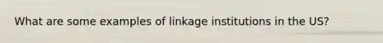 What are some examples of linkage institutions in the US?