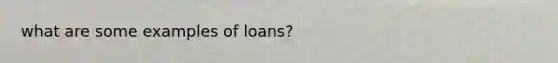 what are some examples of loans?