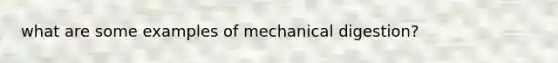 what are some examples of mechanical digestion?