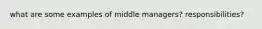 what are some examples of middle managers? responsibilities?