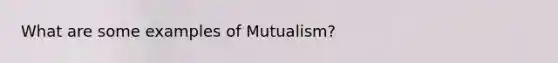 What are some examples of Mutualism?