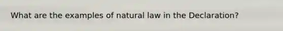 What are the examples of natural law in the Declaration?