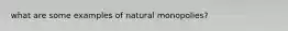 what are some examples of natural monopolies?