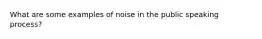 What are some examples of noise in the public speaking process?