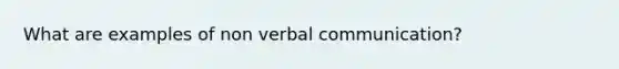 What are examples of non verbal communication?