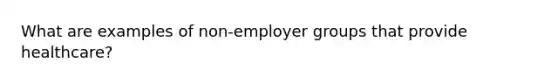 What are examples of non-employer groups that provide healthcare?