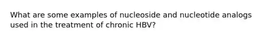 What are some examples of nucleoside and nucleotide analogs used in the treatment of chronic HBV?