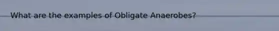 What are the examples of Obligate Anaerobes?