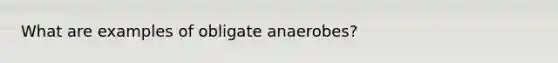 What are examples of obligate anaerobes?