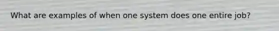 What are examples of when one system does one entire job?