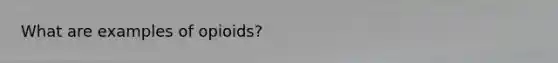 What are examples of opioids?