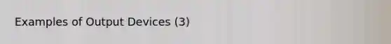 Examples of Output Devices (3)