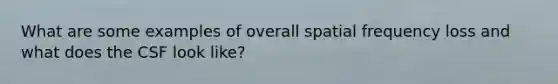 What are some examples of overall spatial frequency loss and what does the CSF look like?