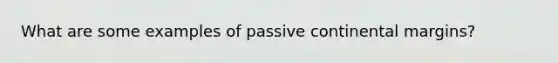 What are some examples of passive continental margins?