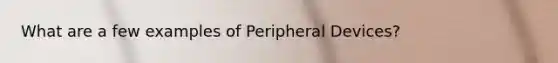 What are a few examples of Peripheral Devices?