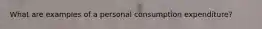 What are examples of a personal consumption expenditure?