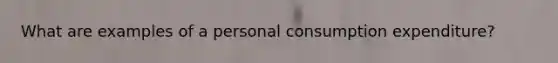 What are examples of a personal consumption expenditure?