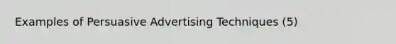 Examples of Persuasive Advertising Techniques (5)