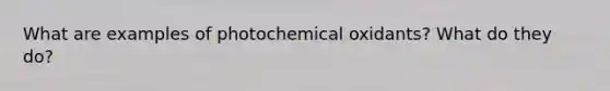 What are examples of photochemical oxidants? What do they do?